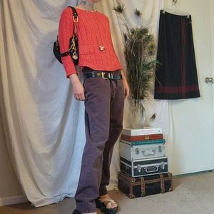 cherry red pocket sweater